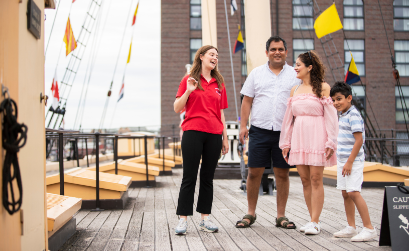 Brunel's SS Great Britain - family on deck